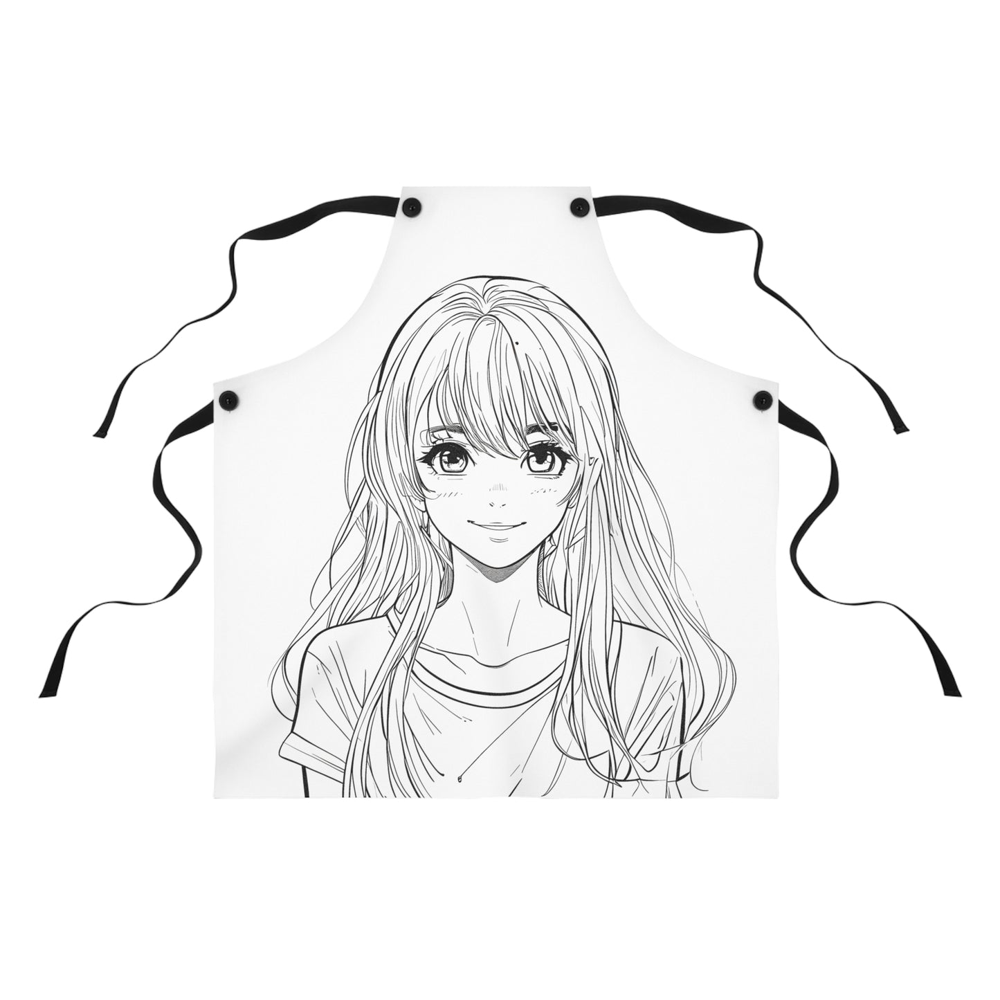 Apron Coloring Kit with 10 Fabric Markers - Anime Girl