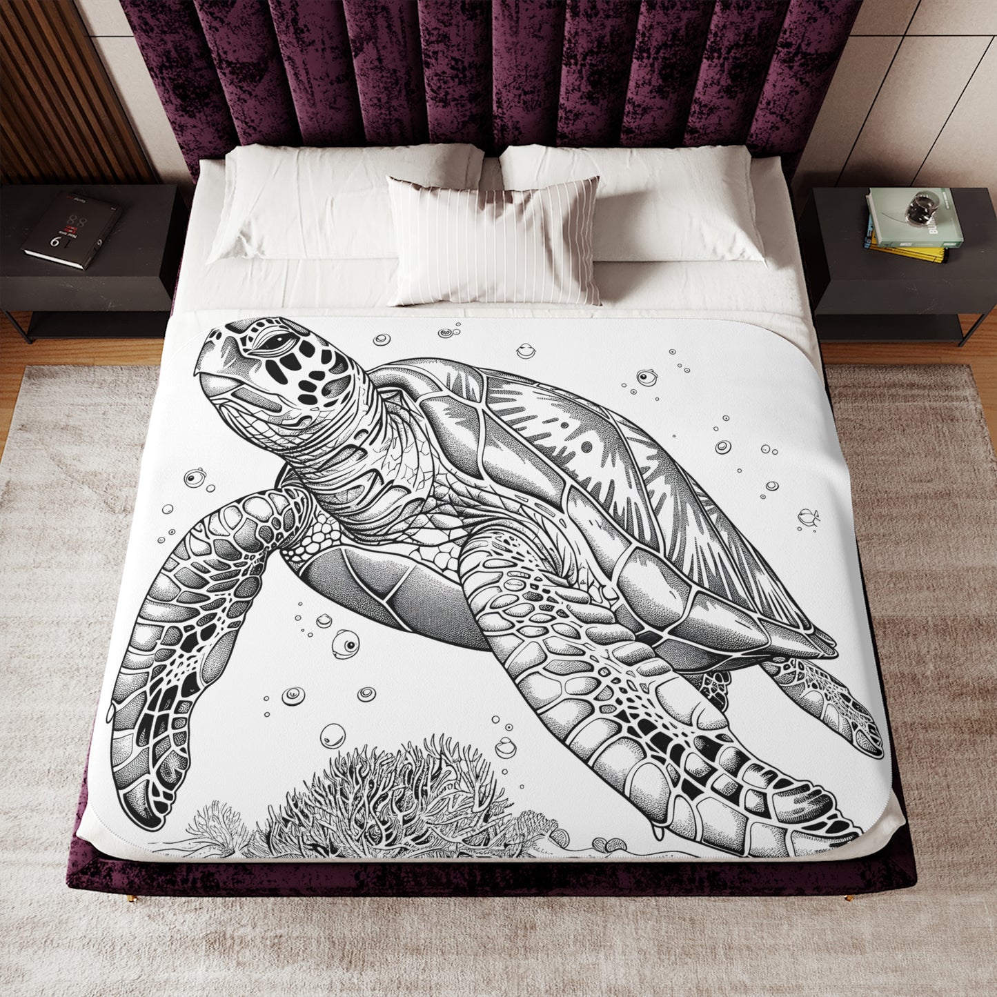 Blanket Coloring Kit with 10 Fabric Markers - Sea Turtle