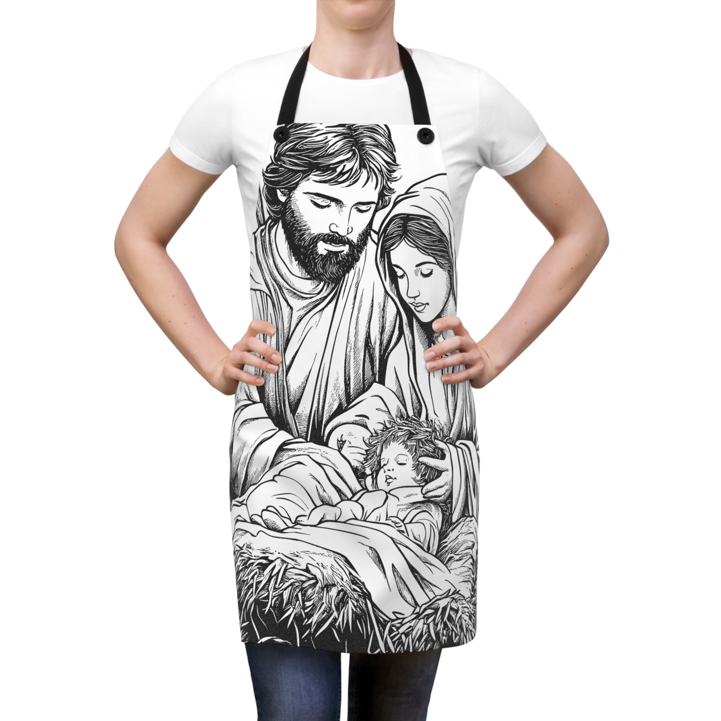 Apron Coloring Kit with 10 Fabric Markers - Nativity Scene