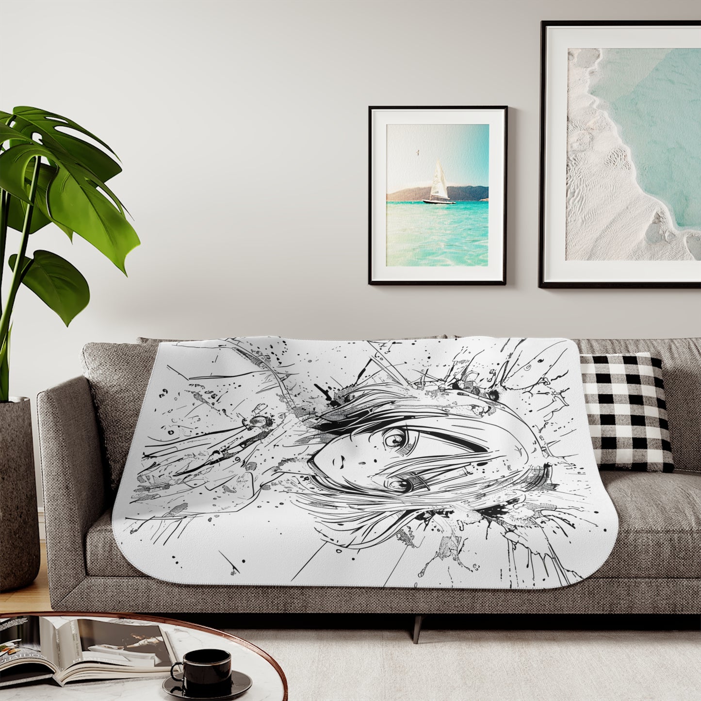 Blanket Coloring Kit with 10 Fabric Markers - Abstract Anime