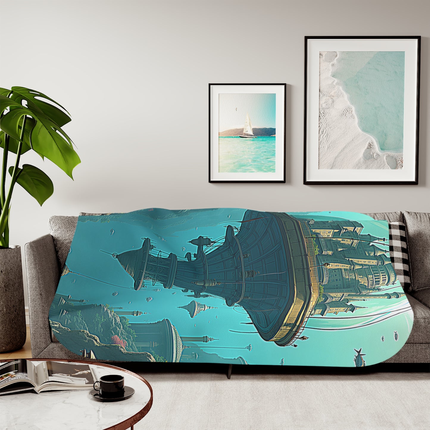 Blanket Colorful Graphic Design - Floating City