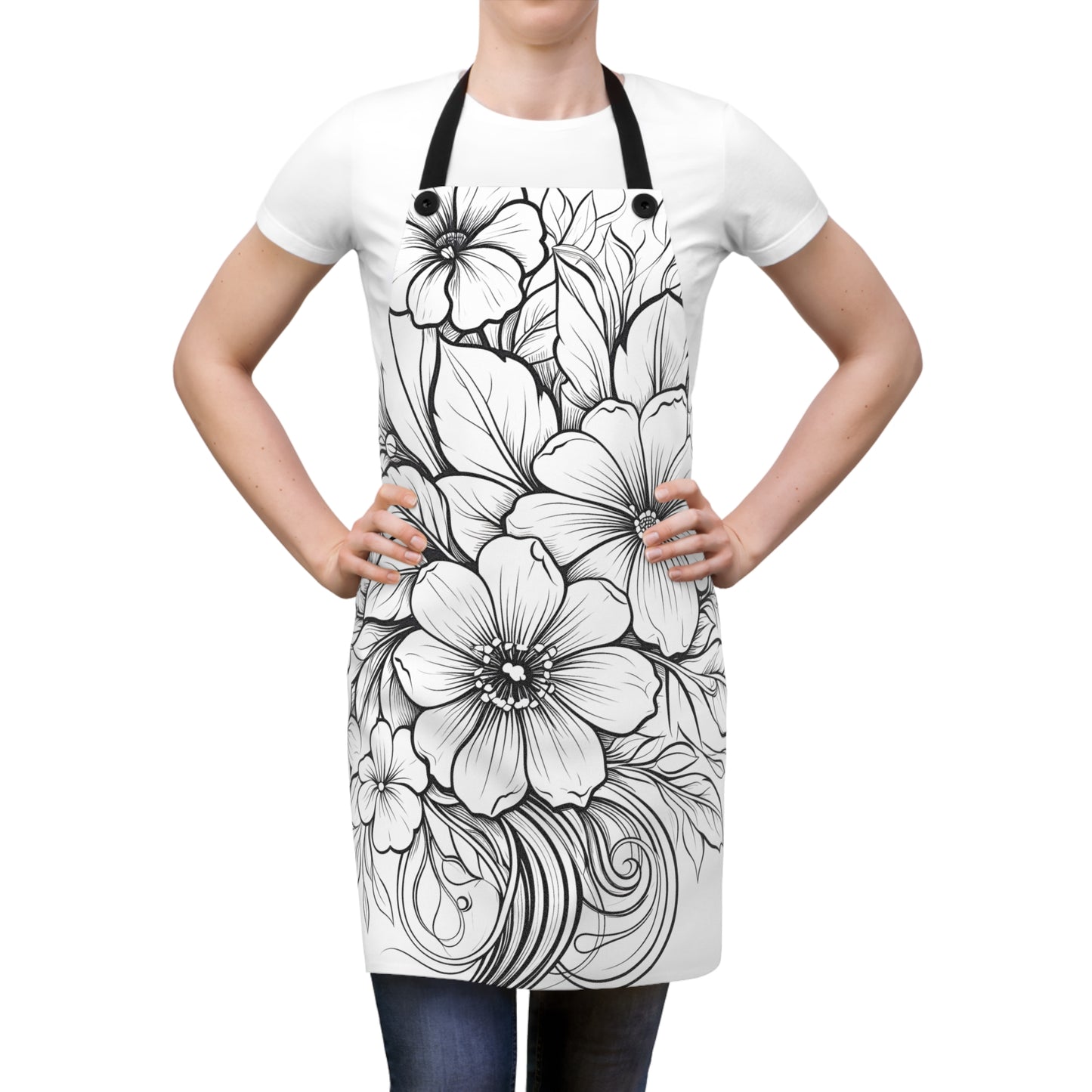 Apron Coloring Kit with 10 Fabric Markers - Flowers