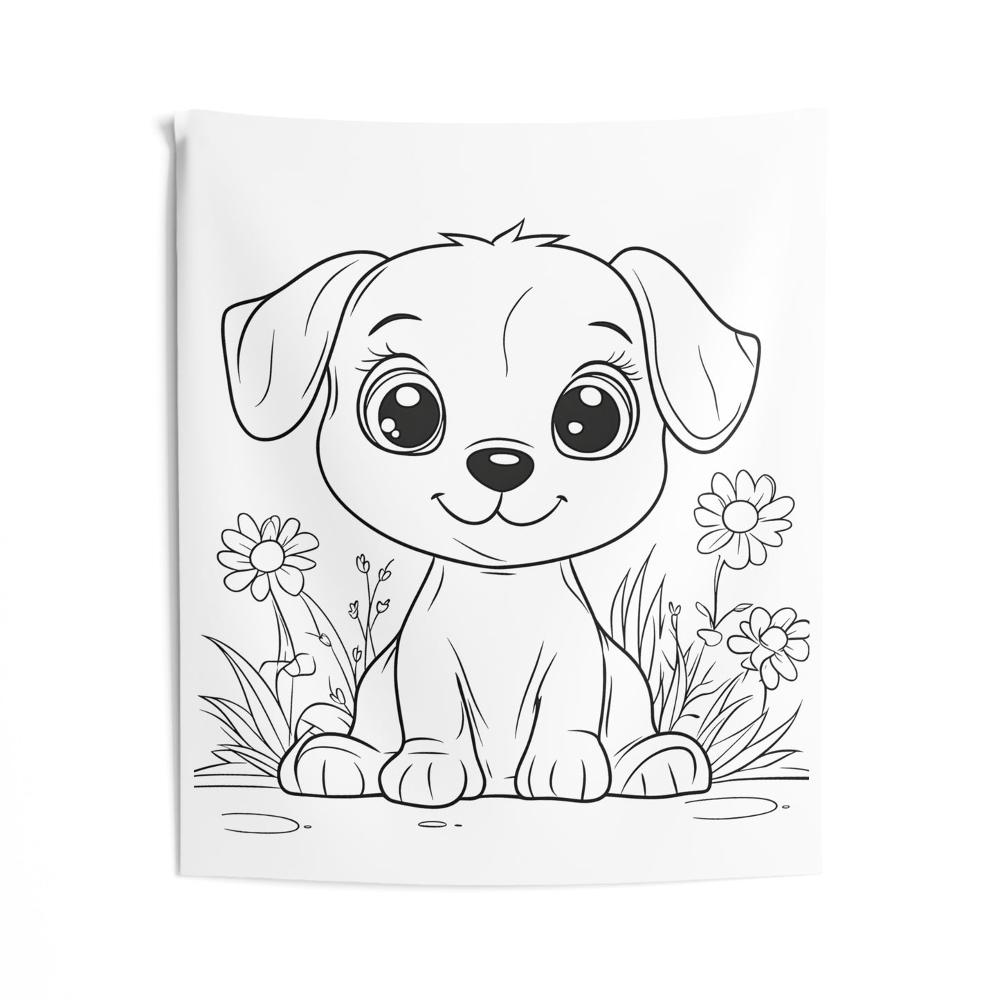 Indoor Wall Tapestries Coloring Kit with 10 Fabric Markers - Puppy