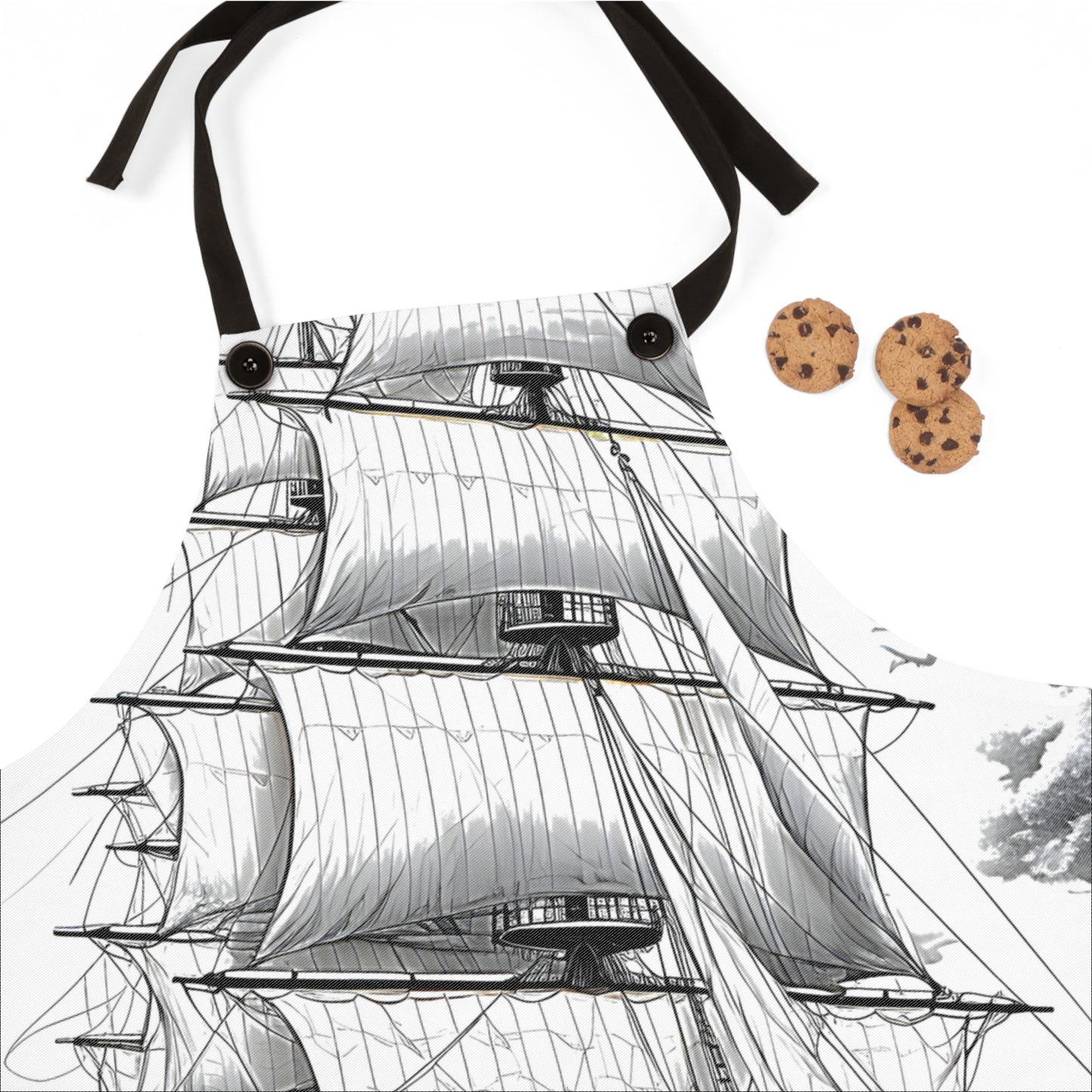 Apron Coloring Kit with 10 Fabric Markers - Historic Ship