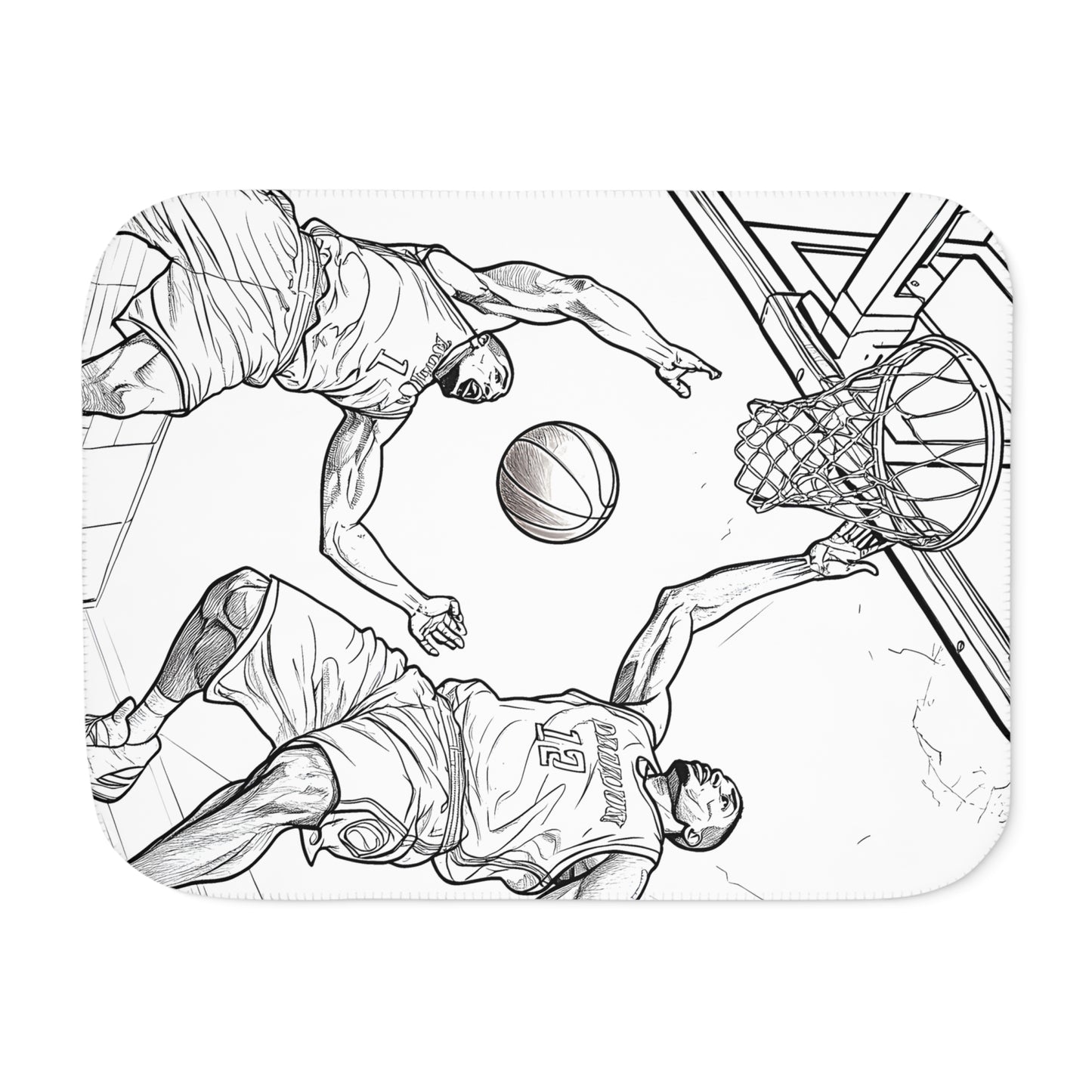 Blanket Coloring Kit with 10 Fabric Markers - Basketball