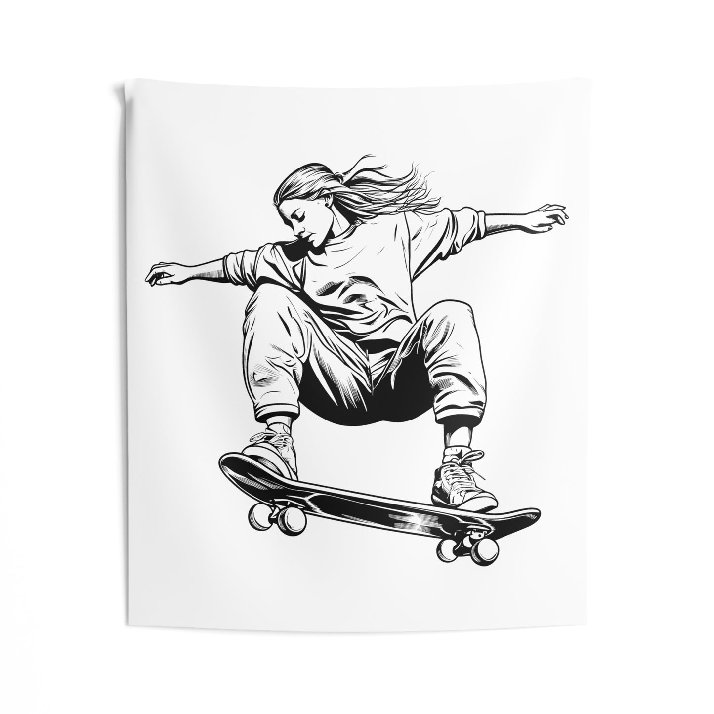 Indoor Wall Tapestries Coloring Kit with 10 Fabric Markers - Skateboarding