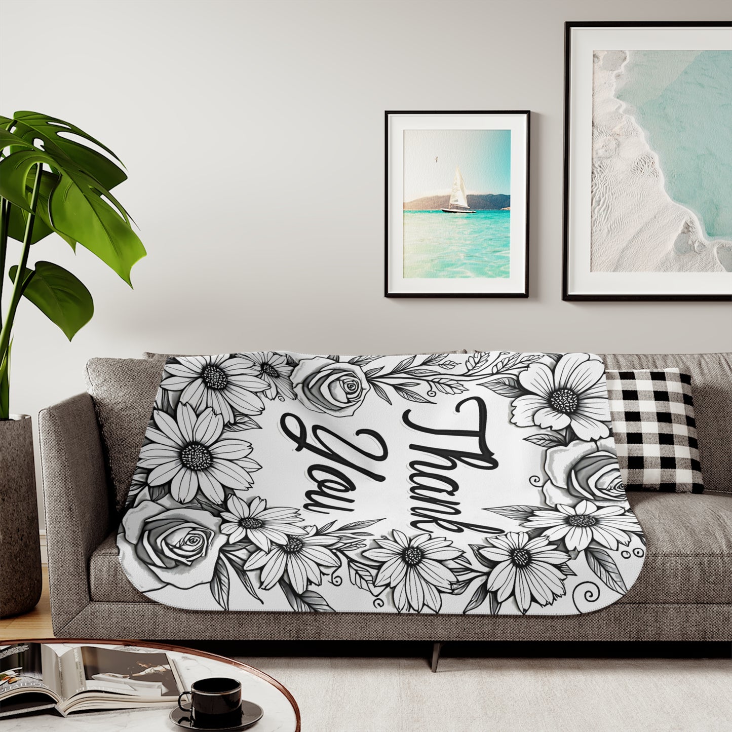 Blanket Coloring Kit with 10 Fabric Markers - Floral Wreath