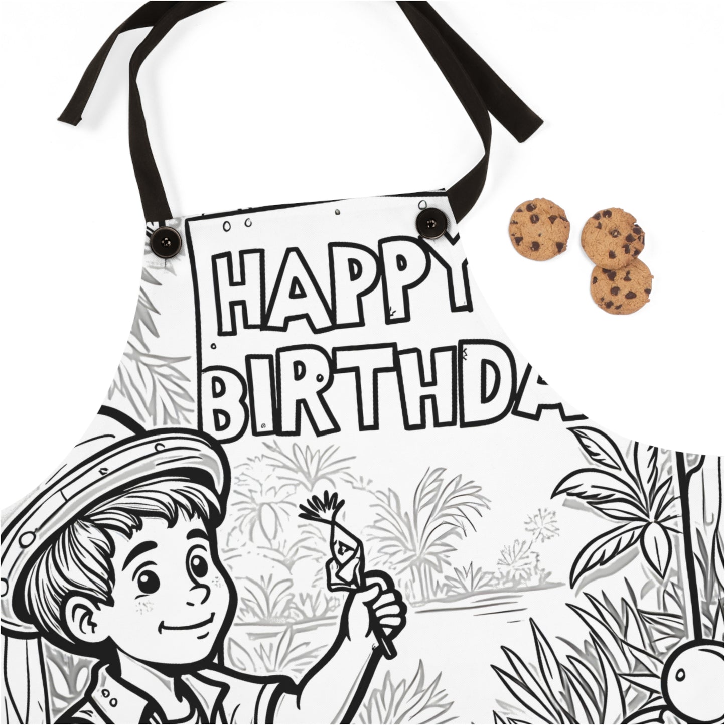 Apron Coloring Kit with 10 Fabric Markers - Jungle Adventure