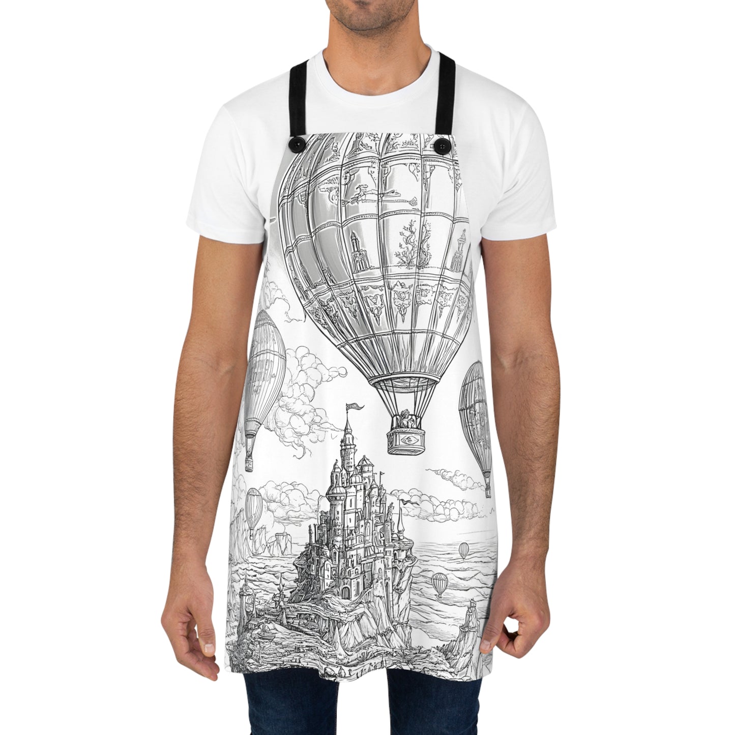 Apron Coloring Kit with 10 Fabric Markers - Hot Air Balloon Adventure