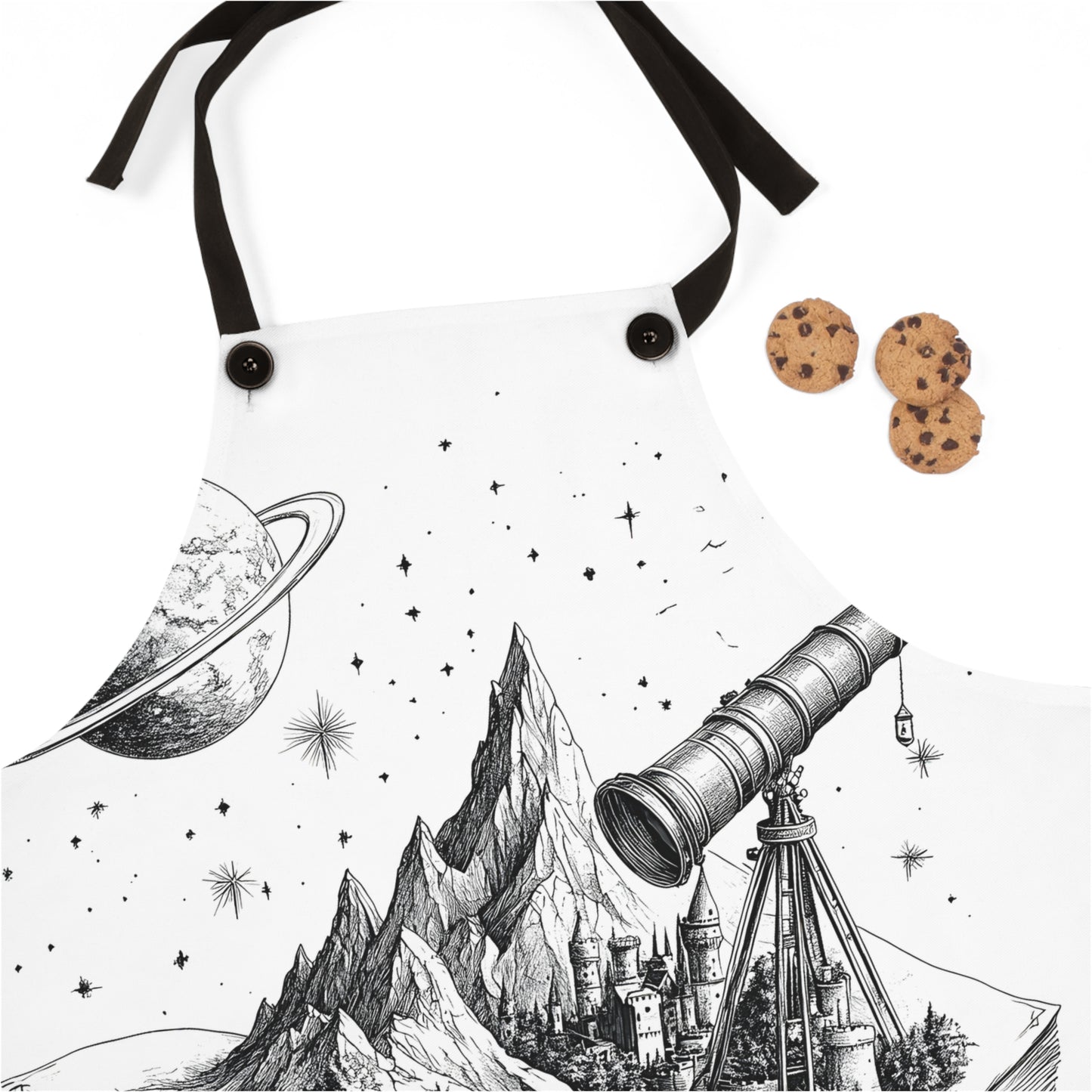 Apron Coloring Kit with 10 Fabric Markers - Castle and Telescope