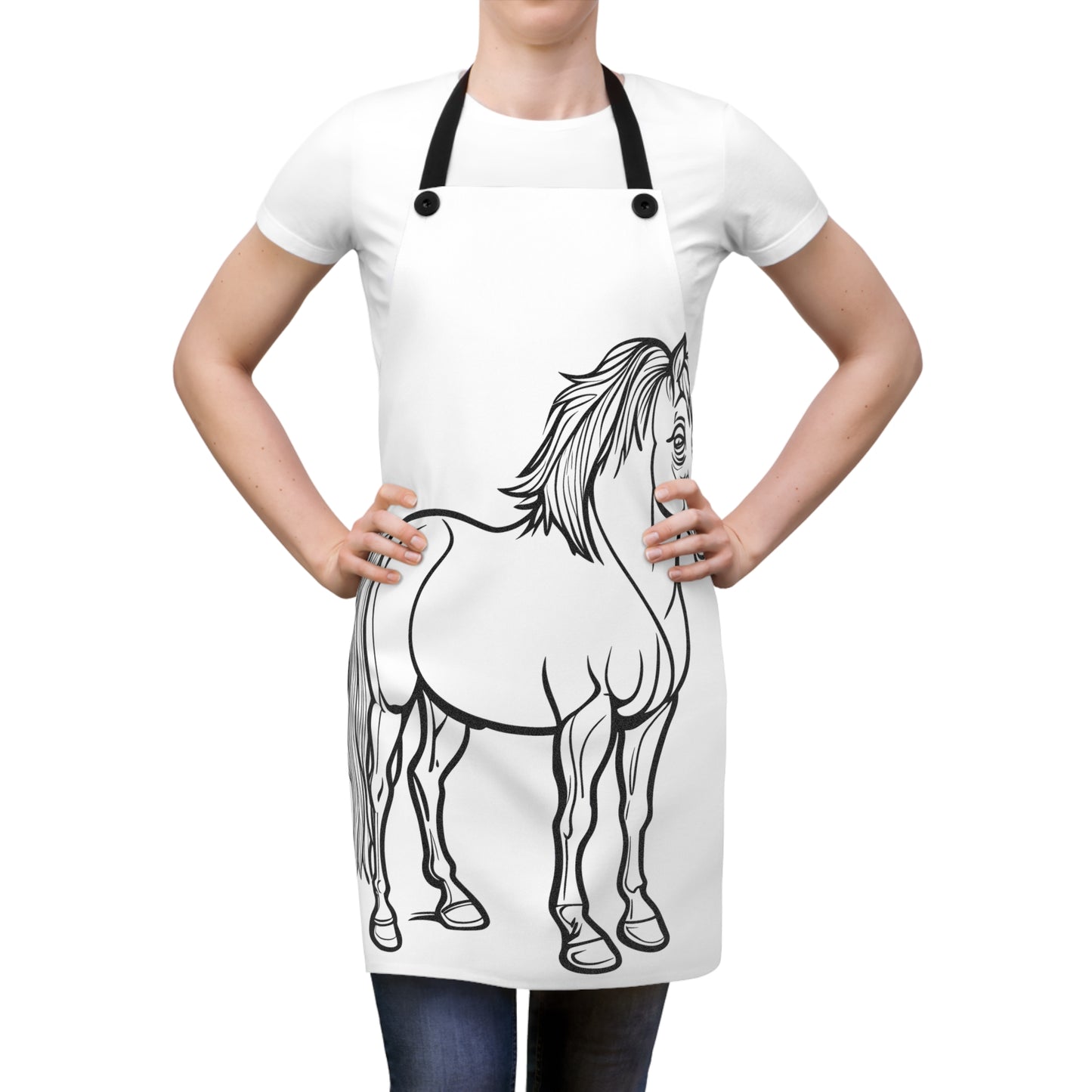 Apron Coloring Kit with 10 Fabric Markers - Standing Horse
