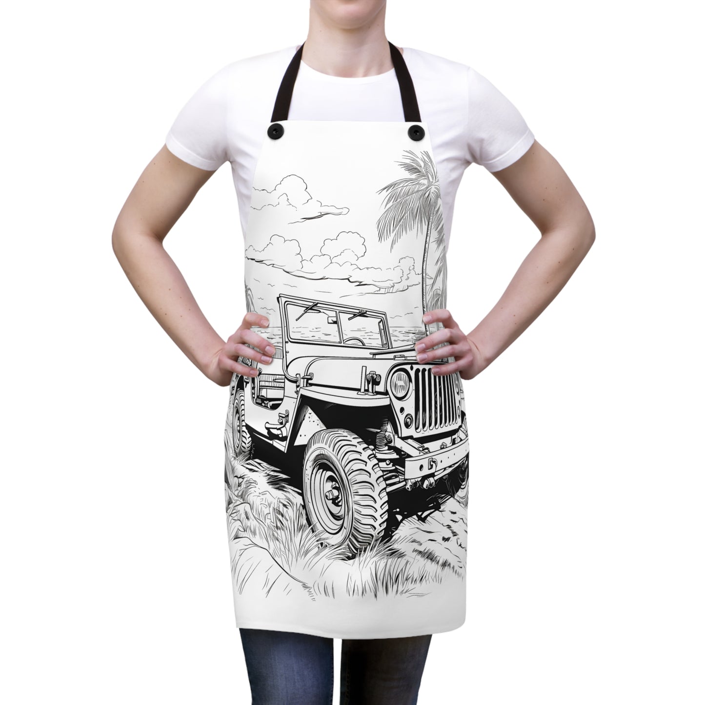 Apron Coloring Kit with 10 Fabric Markers - Jeep