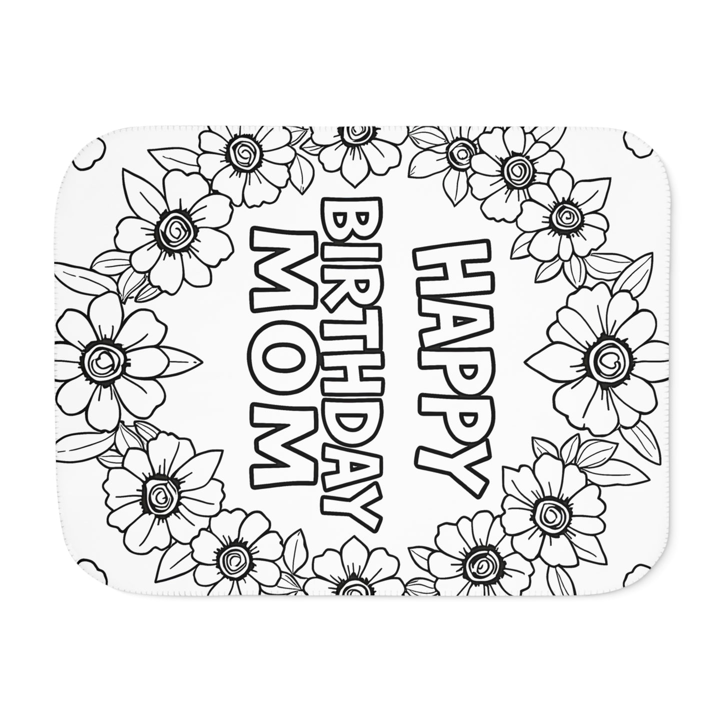 Blanket Coloring Kit with 10 Fabric Markers - Birthday Flowers