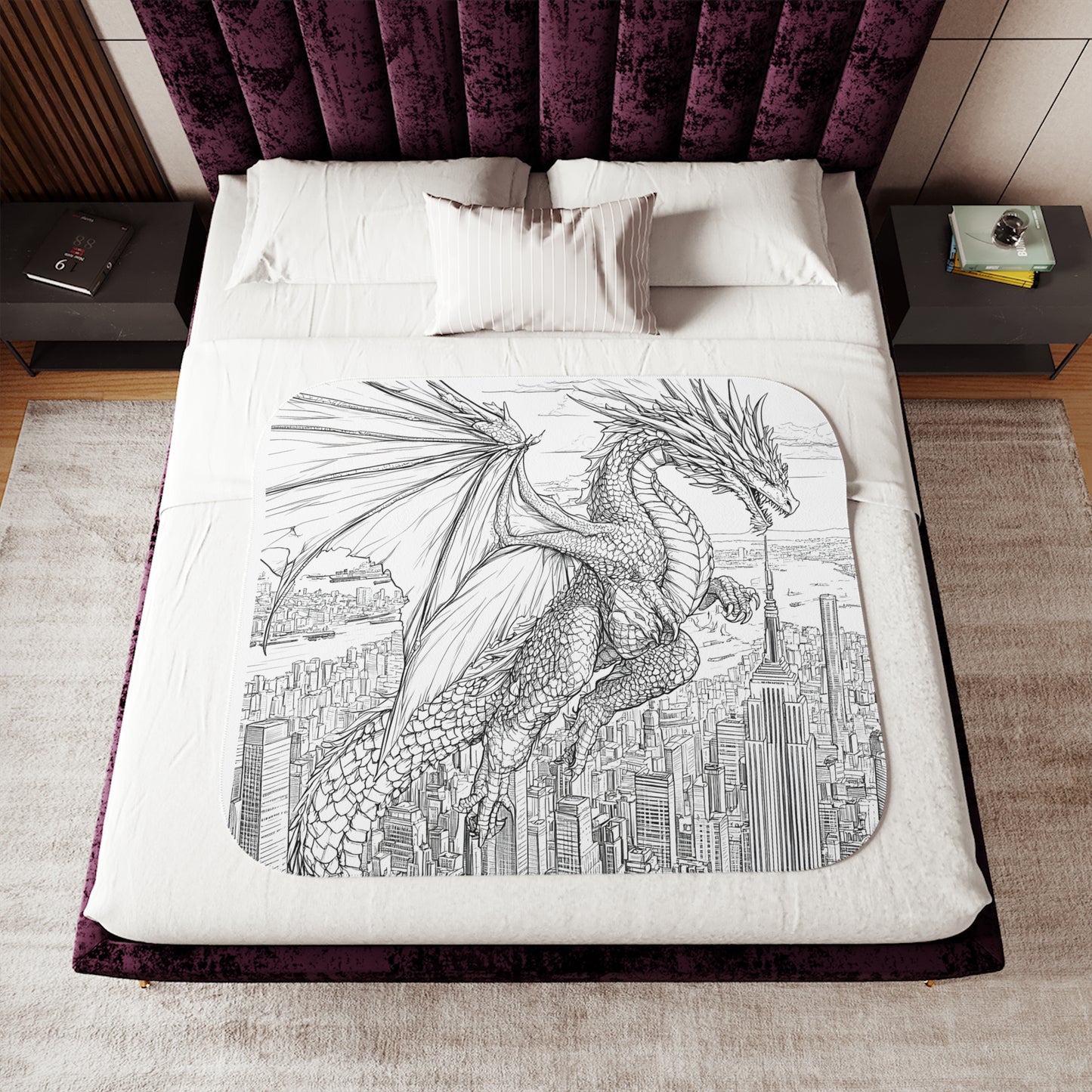 Blanket Coloring Kit with 10 Fabric Markers - Dragon