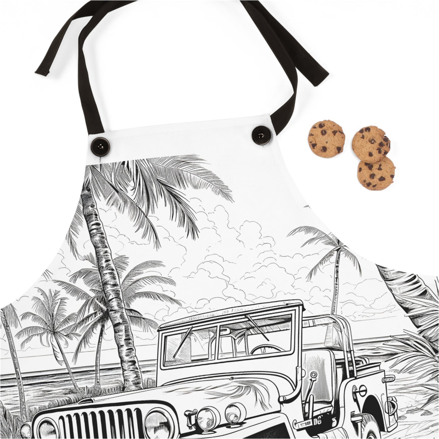 Apron Coloring Kit with 10 Fabric Markers - Jeep