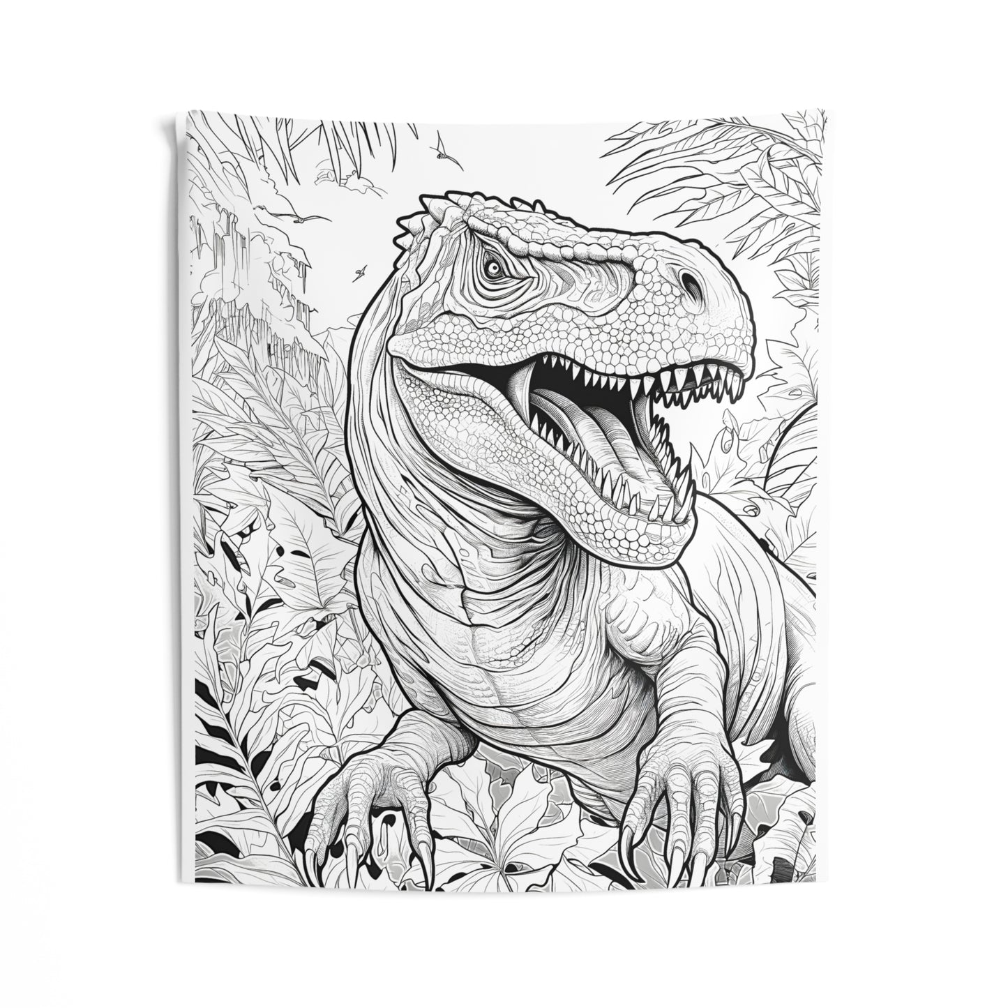 Indoor Wall Tapestries Coloring Kit with 10 Fabric Markers - Tyrannosaurus Rex