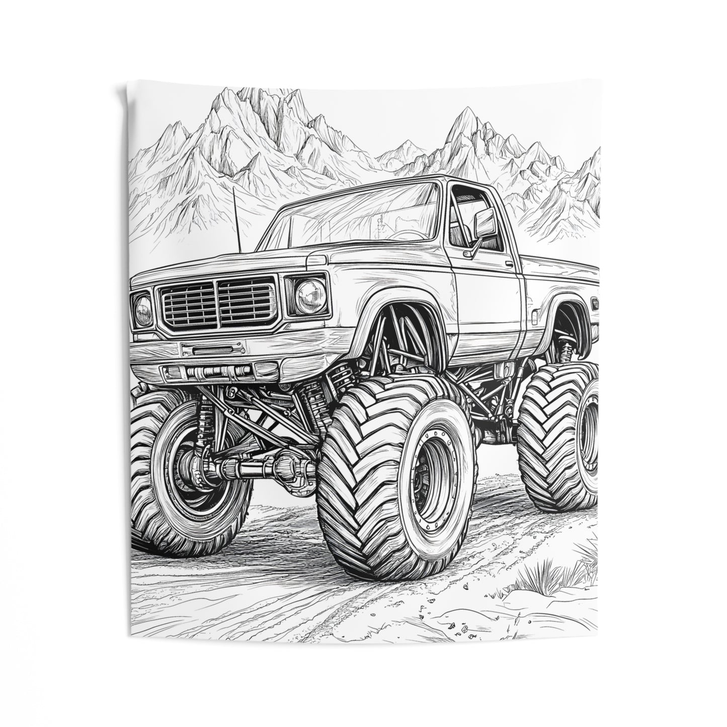 Indoor Wall Tapestries Coloring Kit with 10 Fabric Markers - Off-road Adventure
