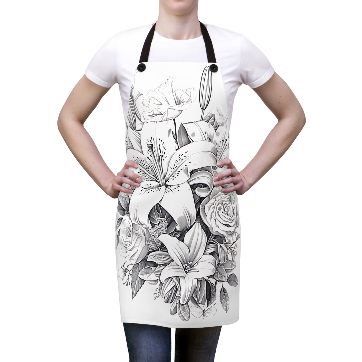 Apron Coloring Kit with 10 Fabric Markers - Floral Arrangement