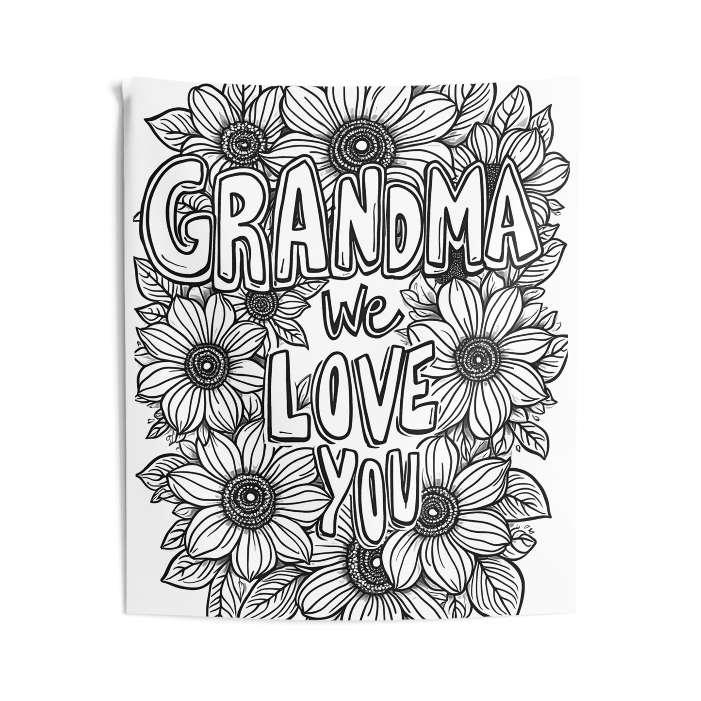 Indoor Wall Tapestries Coloring Kit with 10 Fabric Markers - Grandma Appreciation