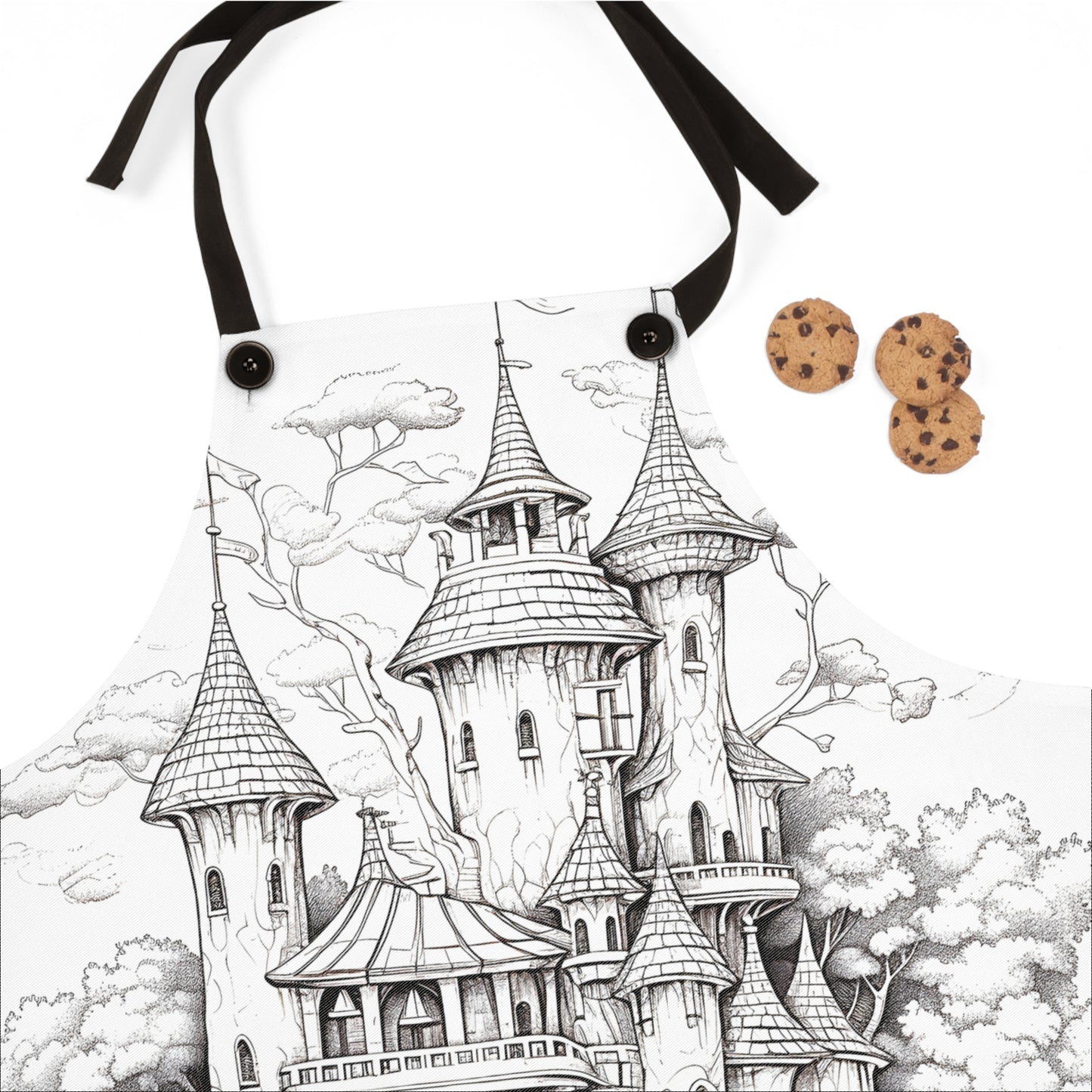 Apron Coloring Kit with 10 Fabric Markers - Tree House Castle