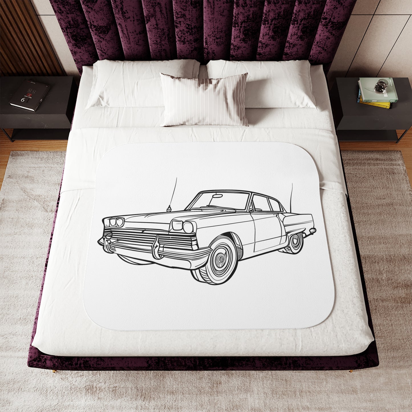 Blanket Coloring Kit with 10 Fabric Markers - Classic Car