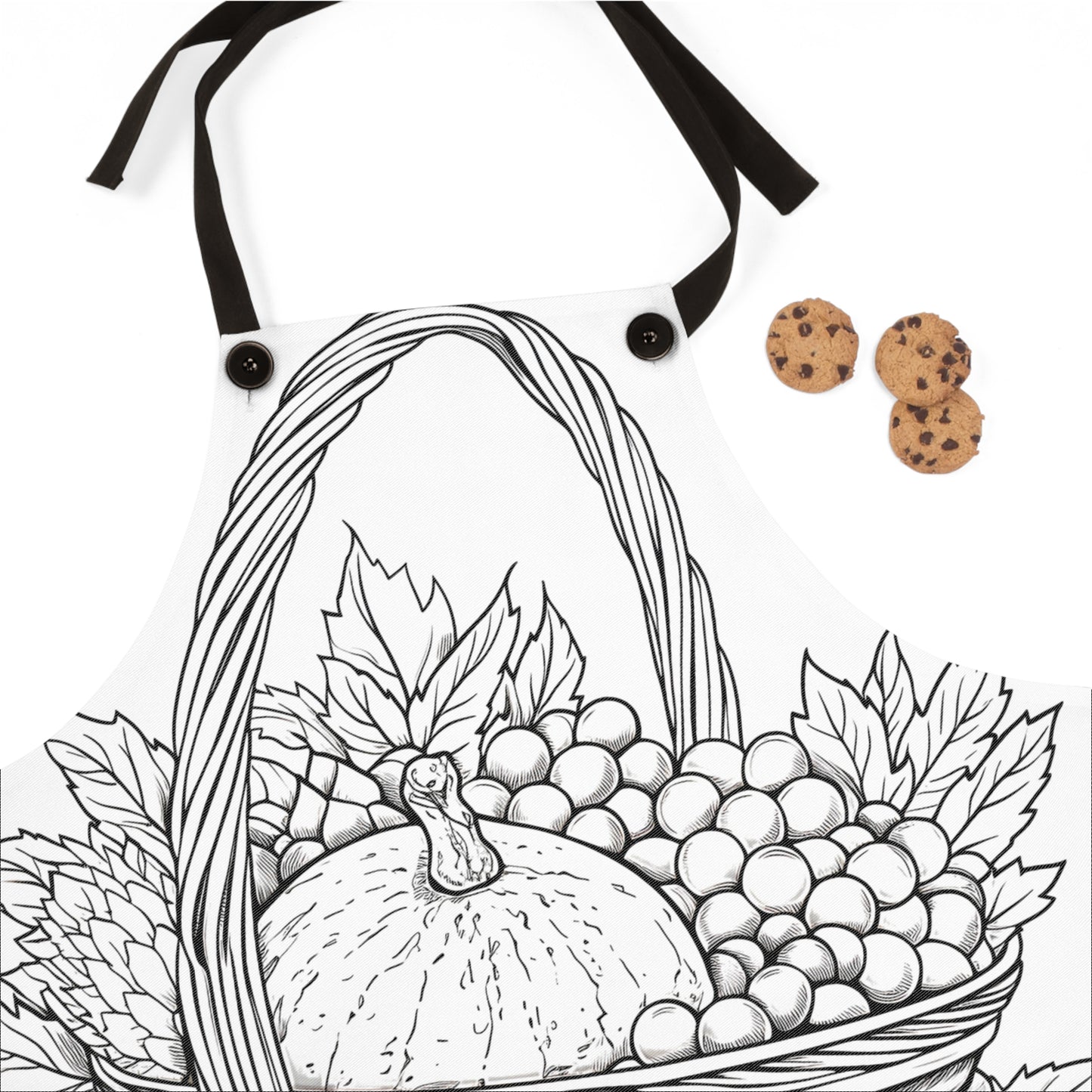 Apron Coloring Kit with 10 Fabric Markers - Fruits in Basket