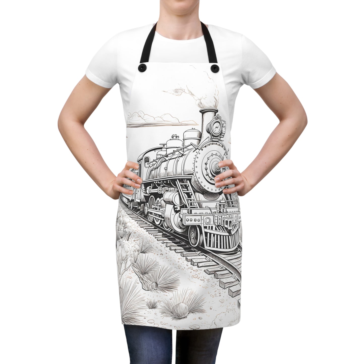 Apron Coloring Kit with 10 Fabric Markers - Steam Engine