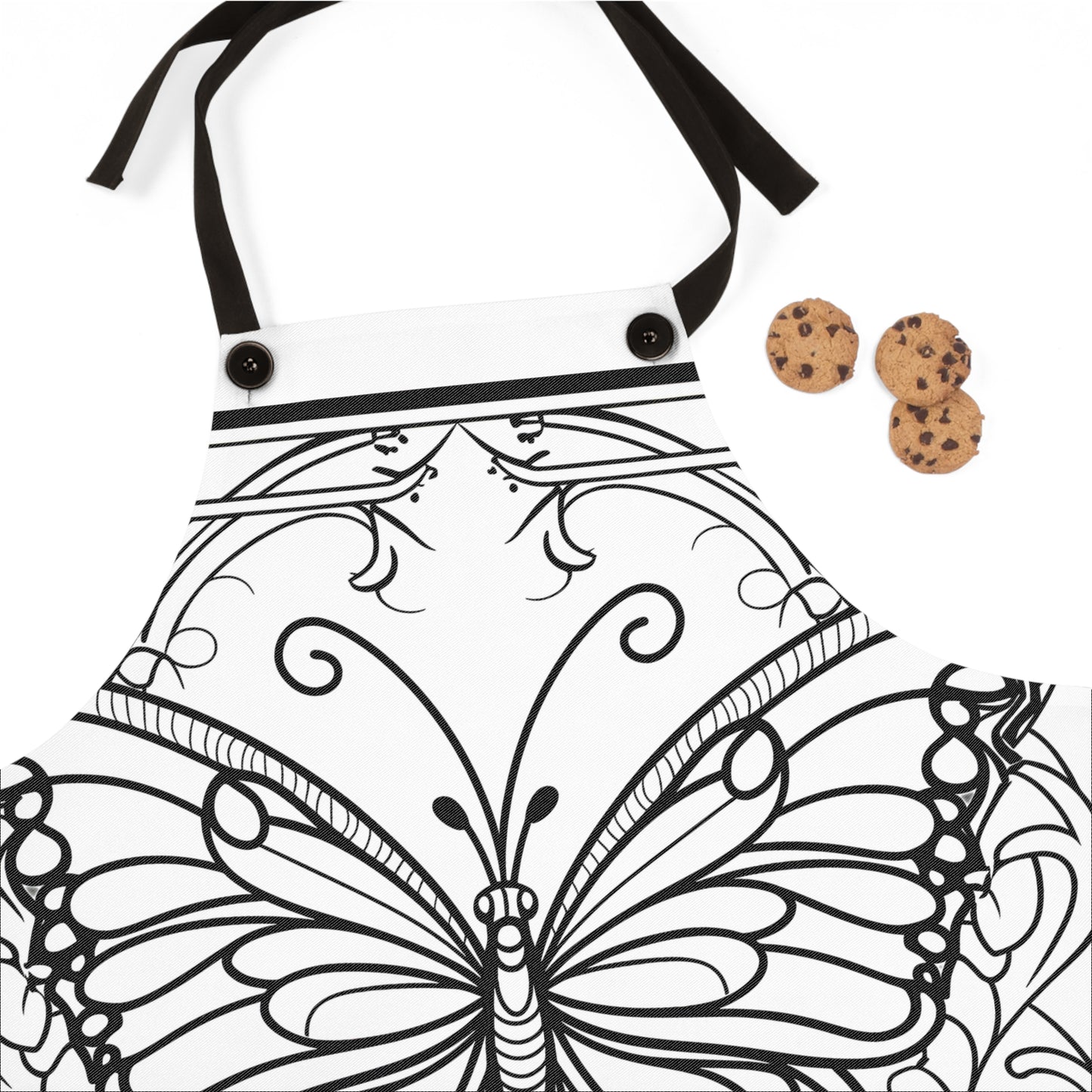 Apron Coloring Kit with 10 Fabric Markers - Fancy Butterfly