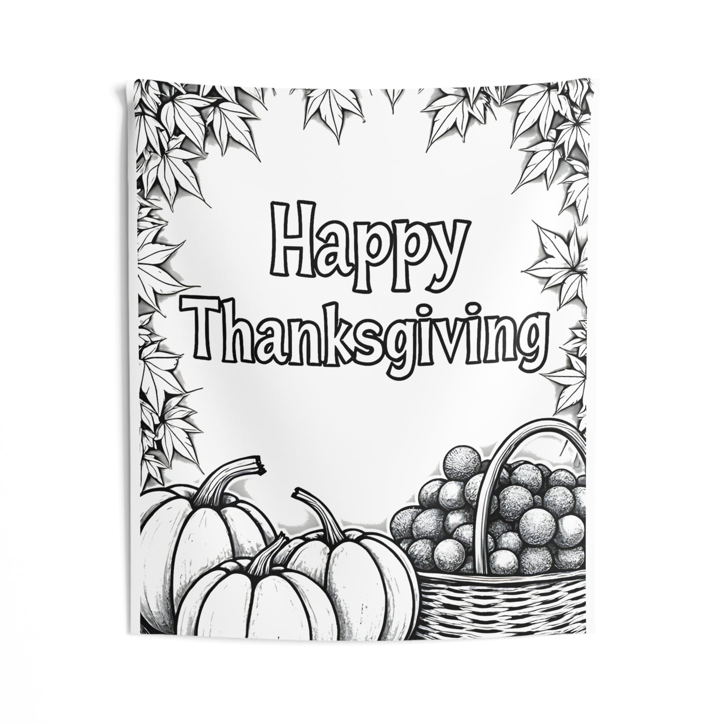 Indoor Wall Tapestries Coloring Kit with 10 Fabric Markers - Thanksgiving
