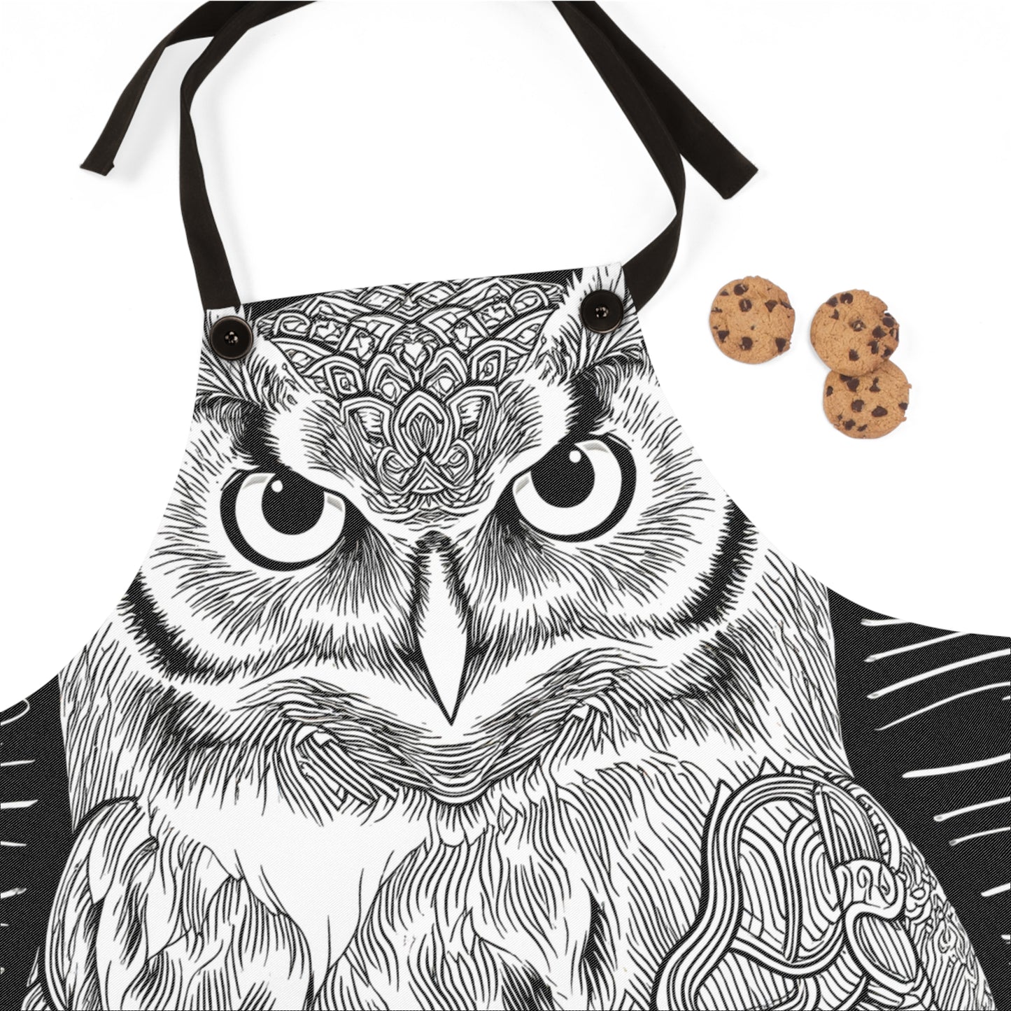 Apron Coloring Kit with 10 Fabric Markers - Intricate Owl Design