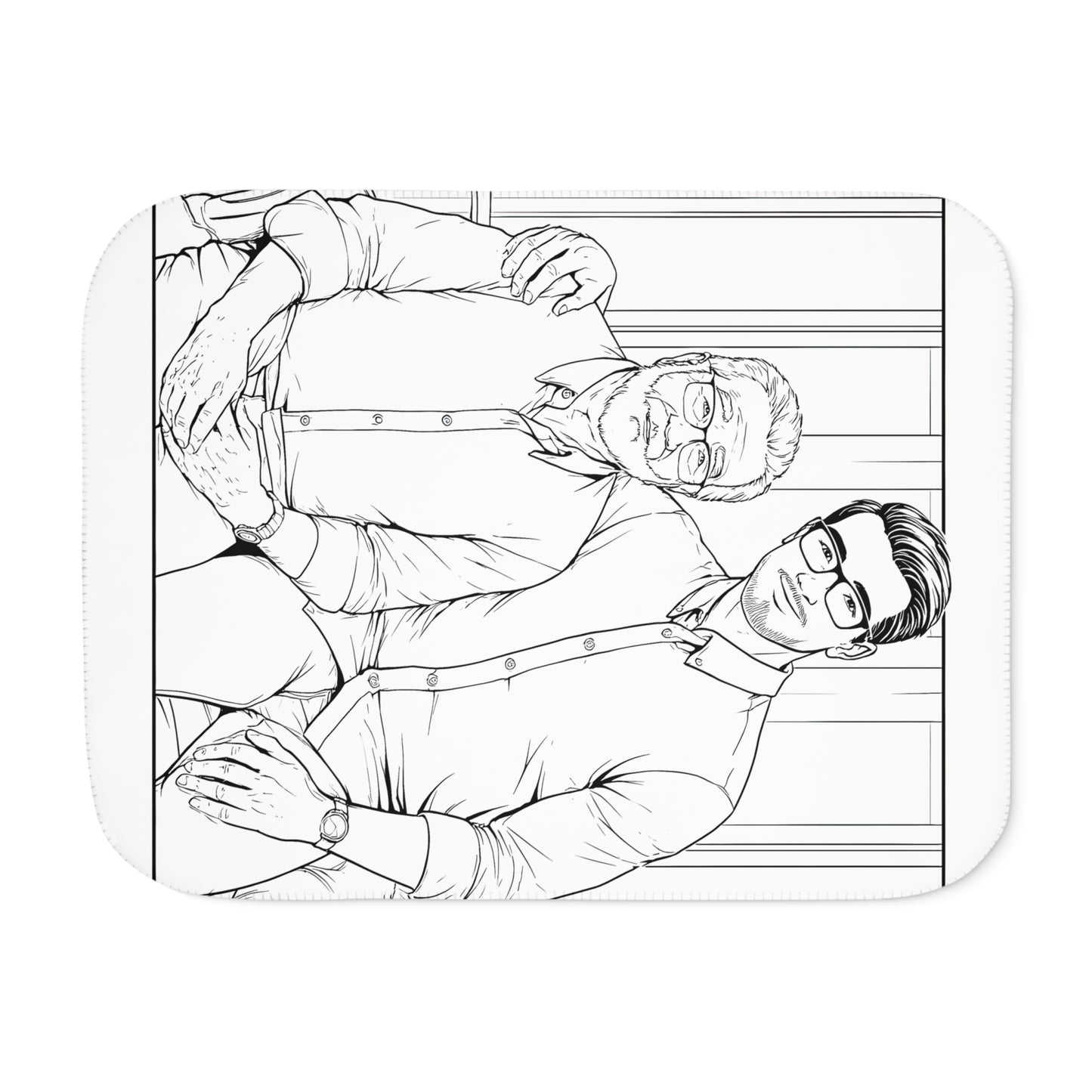 Blanket Coloring Kit with 10 Fabric Markers - Grandpa and Son