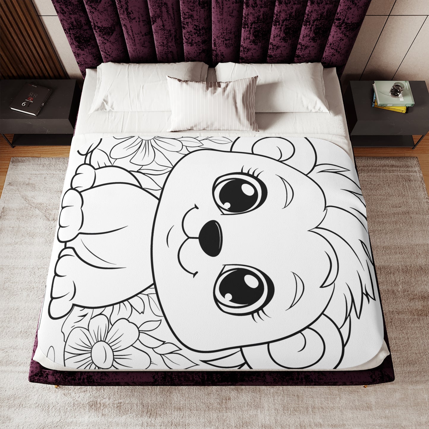 Blanket Coloring Kit with 10 Fabric Markers - Baby Lion