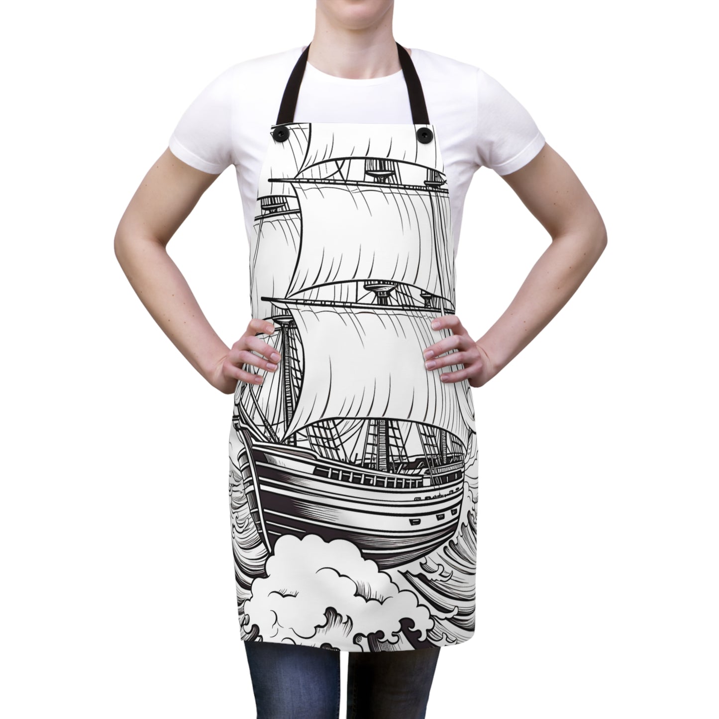 Apron Coloring Kit with 10 Fabric Markers - Sailing Ship