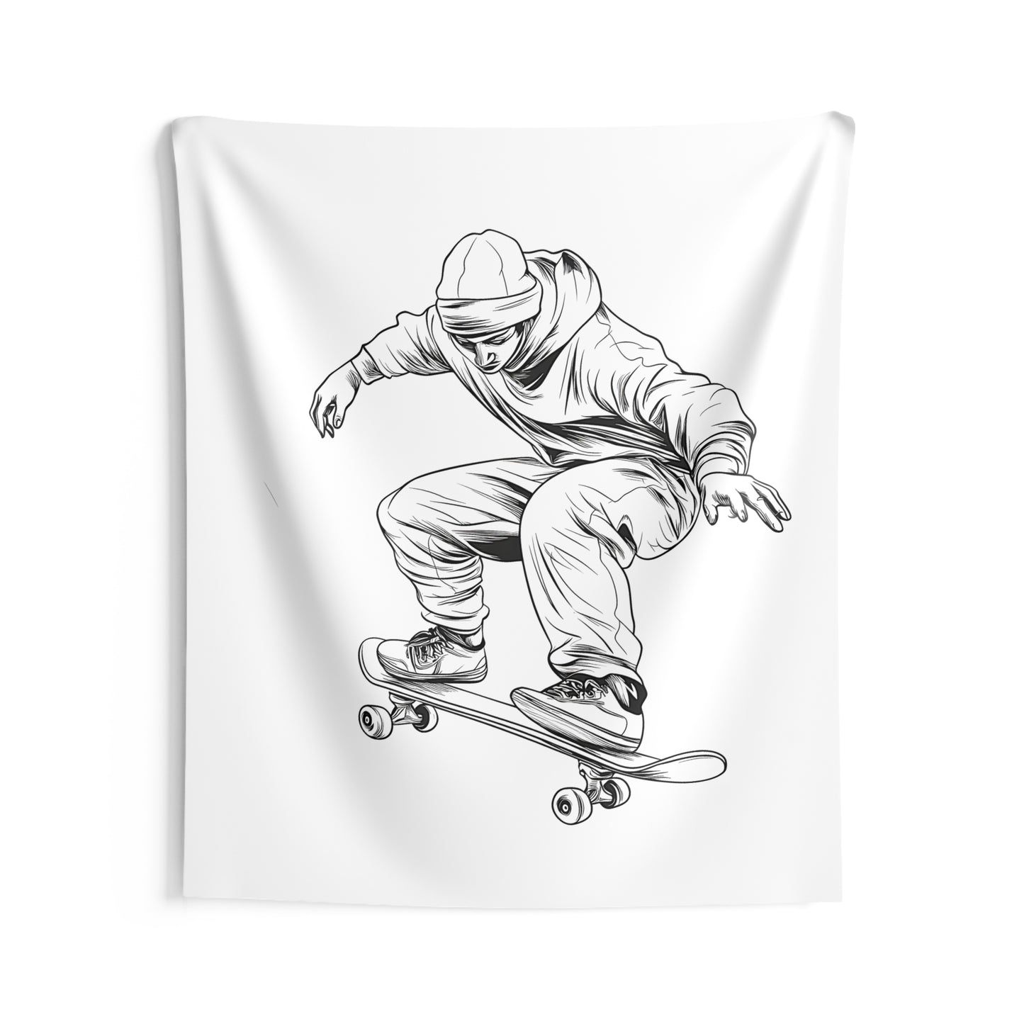 Indoor Wall Tapestries Coloring Kit with 10 Fabric Markers - Skateboarder