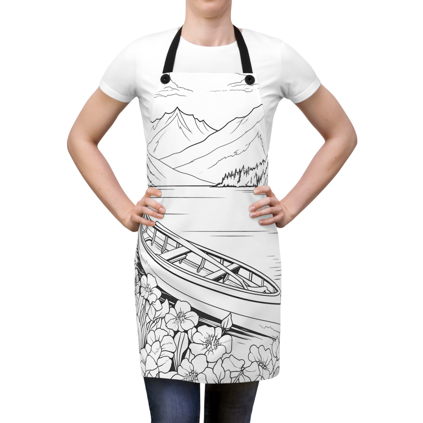 Apron Coloring Kit with 10 Fabric Markers - Mountain Lake