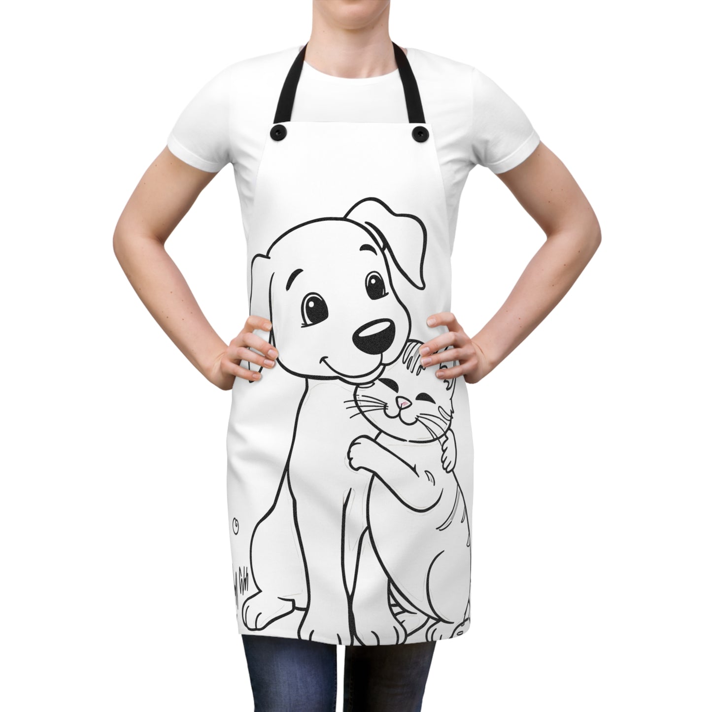 Apron Coloring Kit with 10 Fabric Markers - Dog and Cat