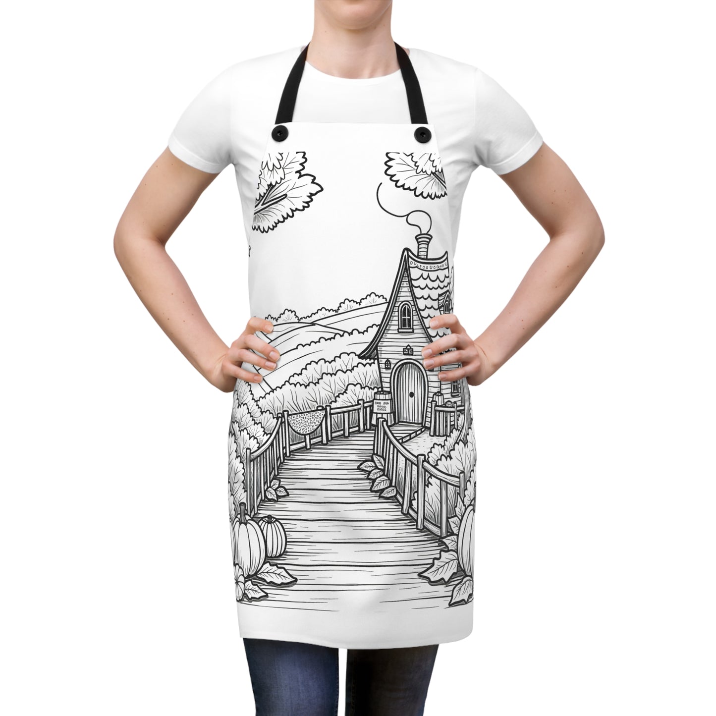 Apron Coloring Kit with 10 Fabric Markers - Country House