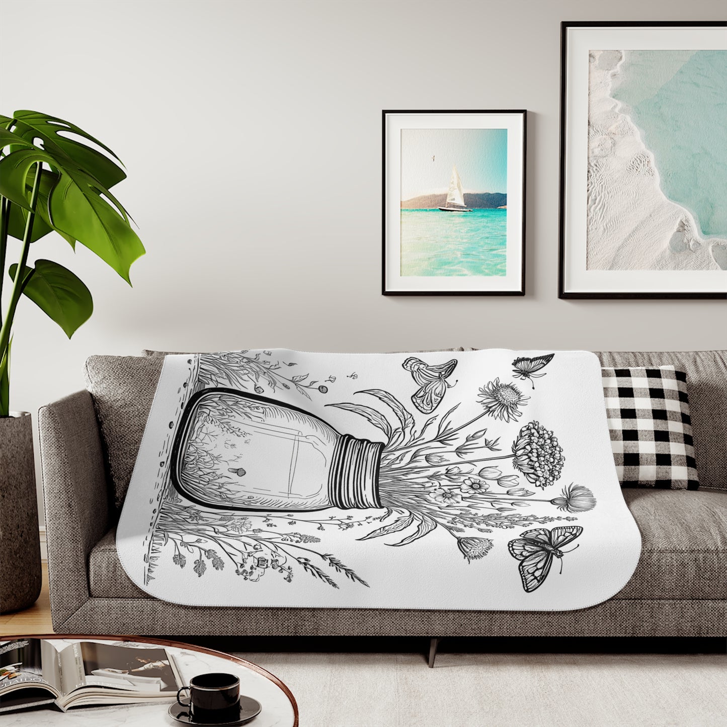 Blanket Coloring Kit with 10 Fabric Markers - Wildflowers