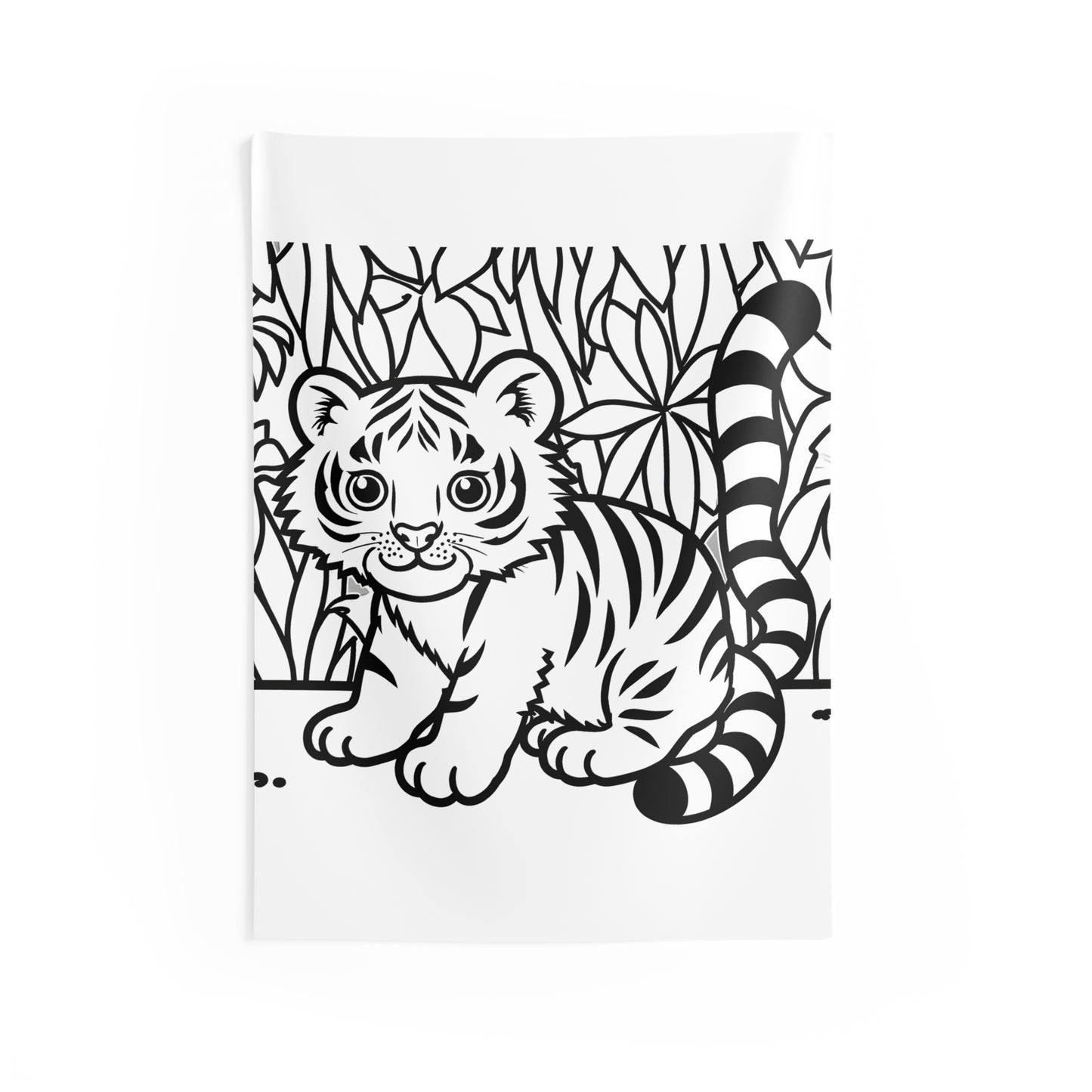 Indoor Wall Tapestries Coloring Kit with 10 Fabric Markers - Baby Tiger