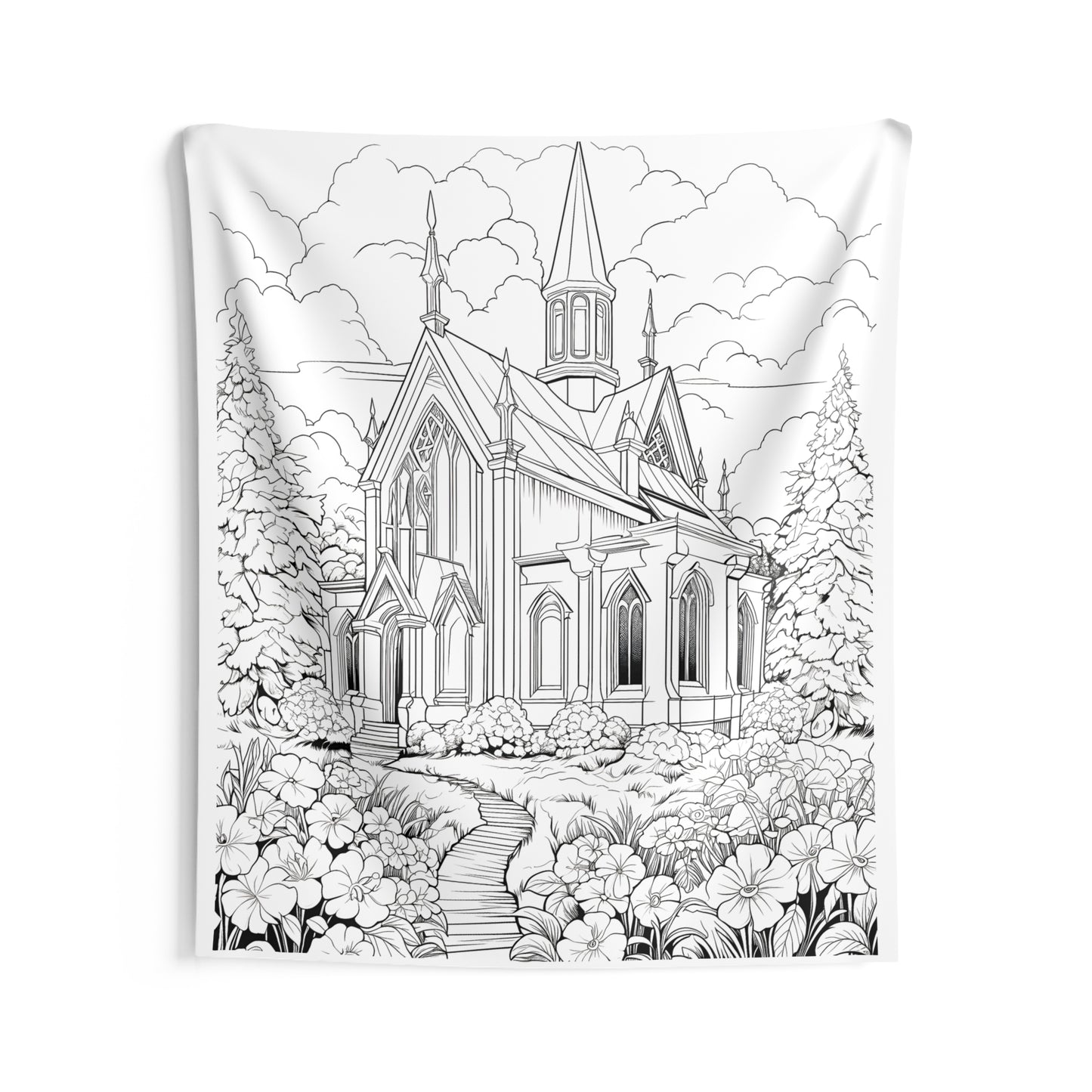 Indoor Wall Tapestries Coloring Kit with 10 Fabric Markers - Church