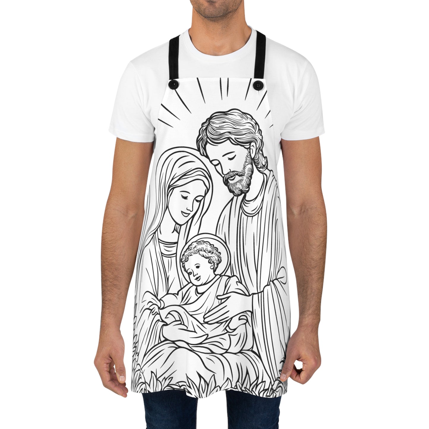 Apron Coloring Kit with 10 Fabric Markers - Holy Family