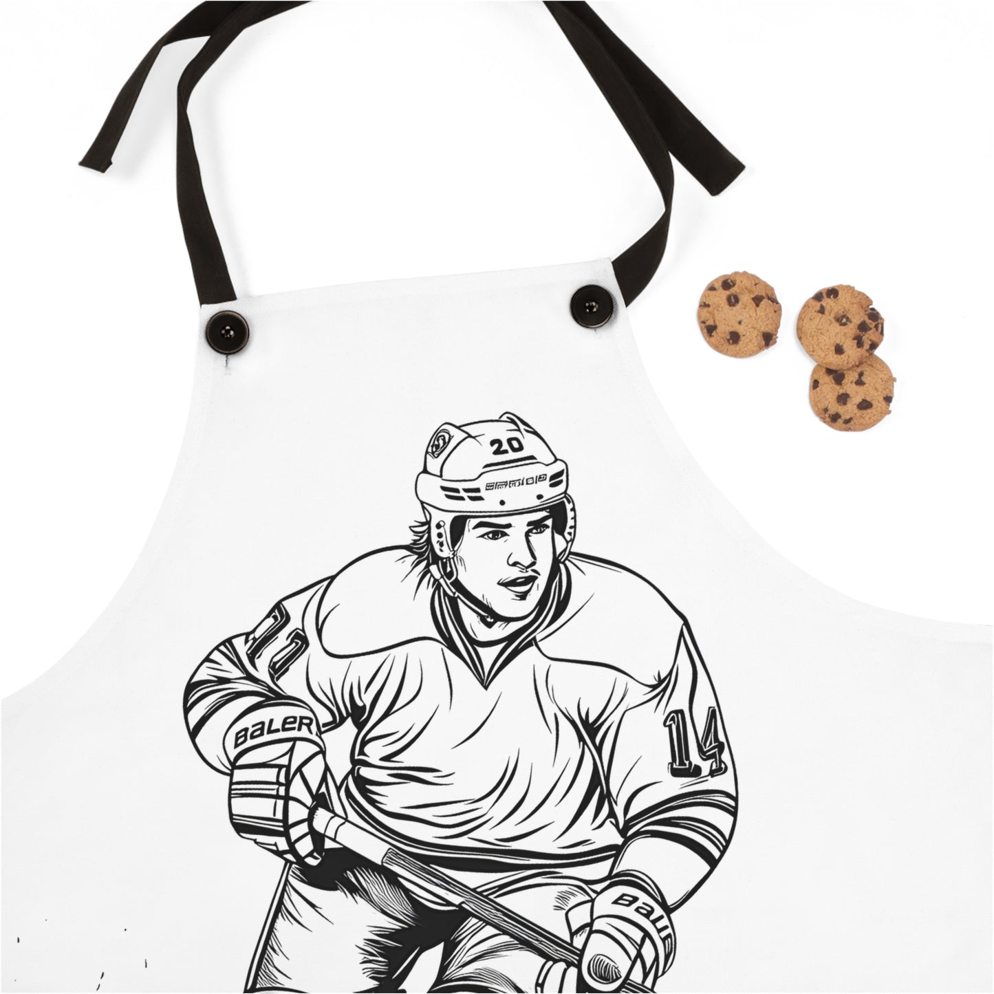 Apron Coloring Kit with 10 Fabric Markers - Ice Hockey Skater