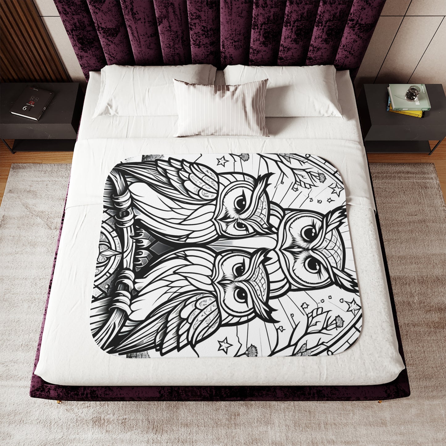 Blanket Coloring Kit with 10 Fabric Markers - Owl