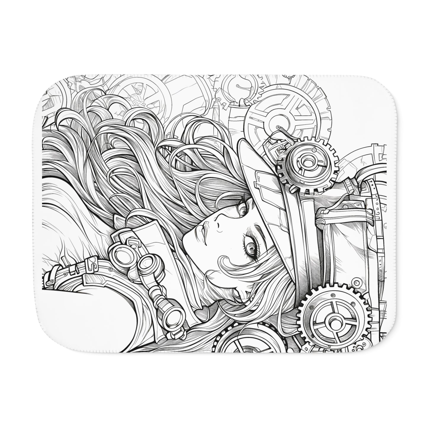 Blanket Coloring Kit with 10 Fabric Markers - Steampunk Girl