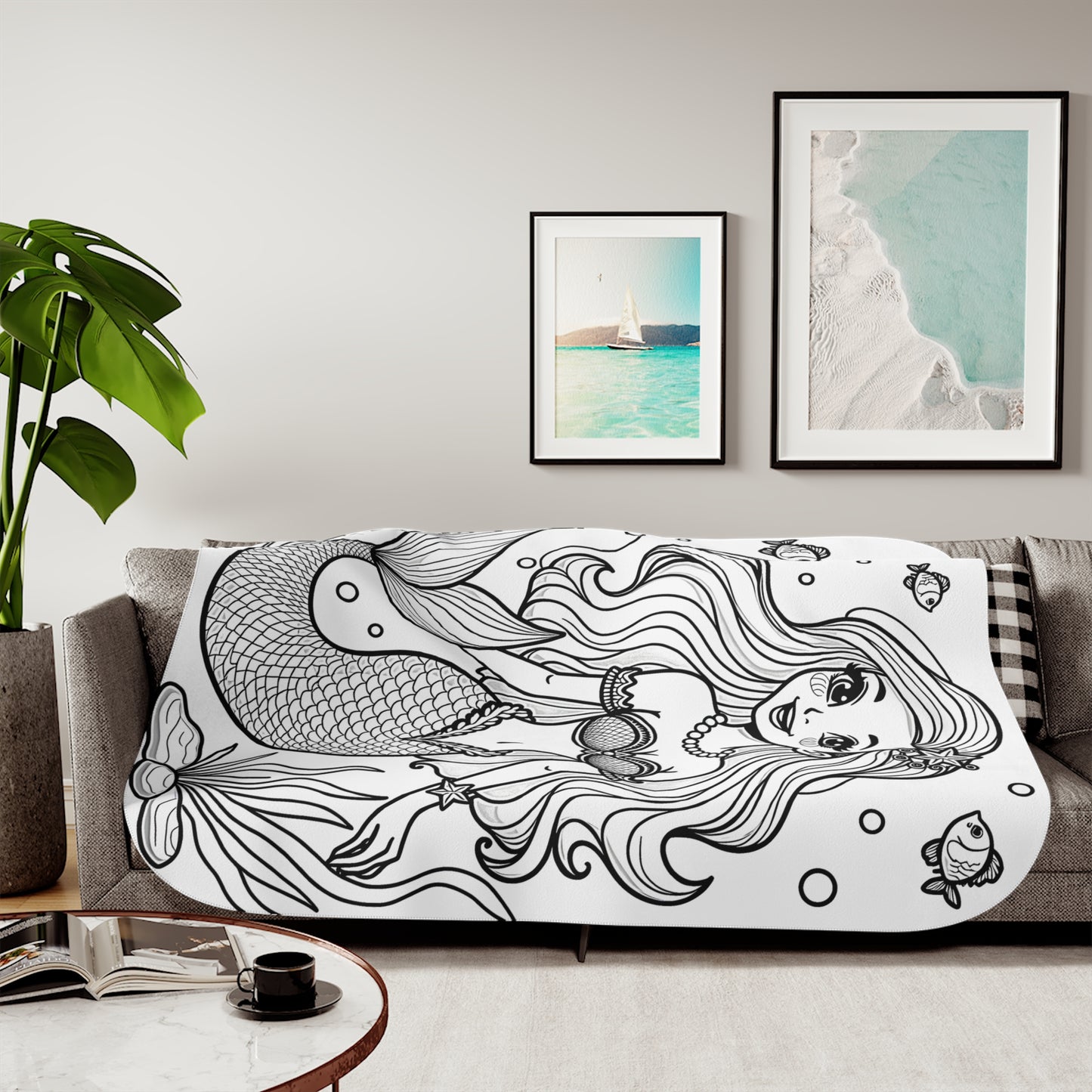 Blanket Coloring Kit with 10 Fabric Markers - Beautiful Mermaid