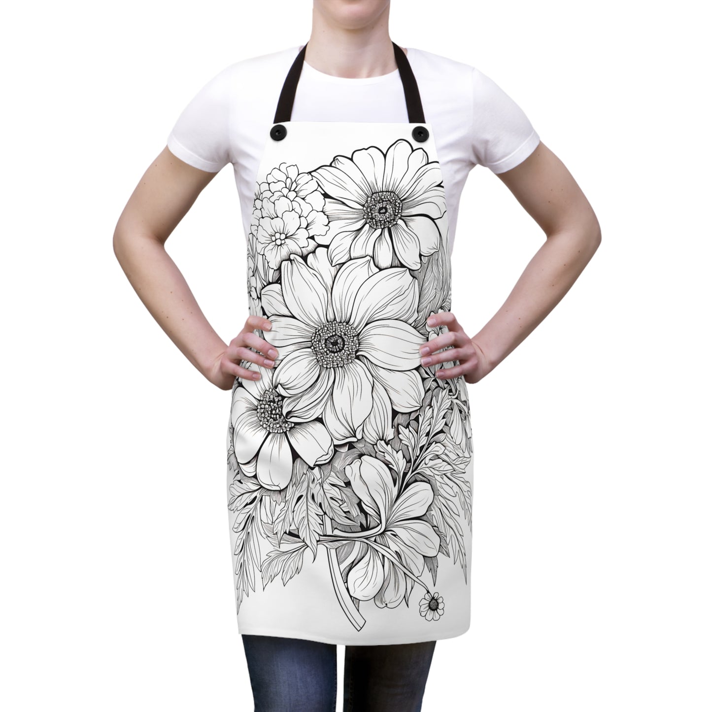 Apron Coloring Kit with 10 Fabric Markers - Floral Bouquet