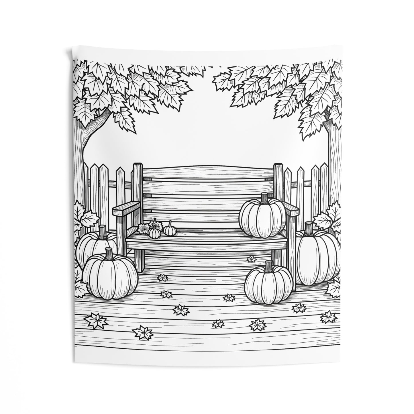 Indoor Wall Tapestries Coloring Kit with 10 Fabric Markers - Pumpkin Patch