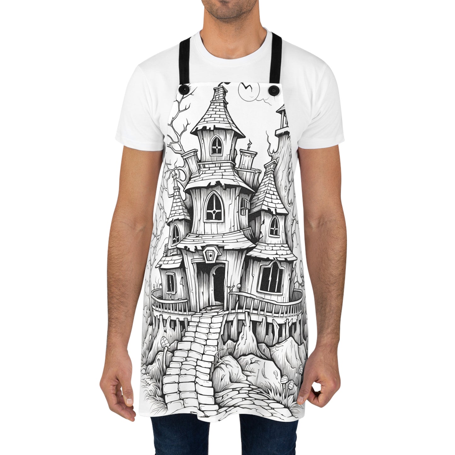 Apron Coloring Kit with 10 Fabric Markers - Spooky House