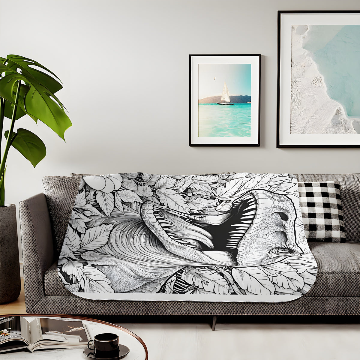 50" × 60" / Beige — lifestyle view