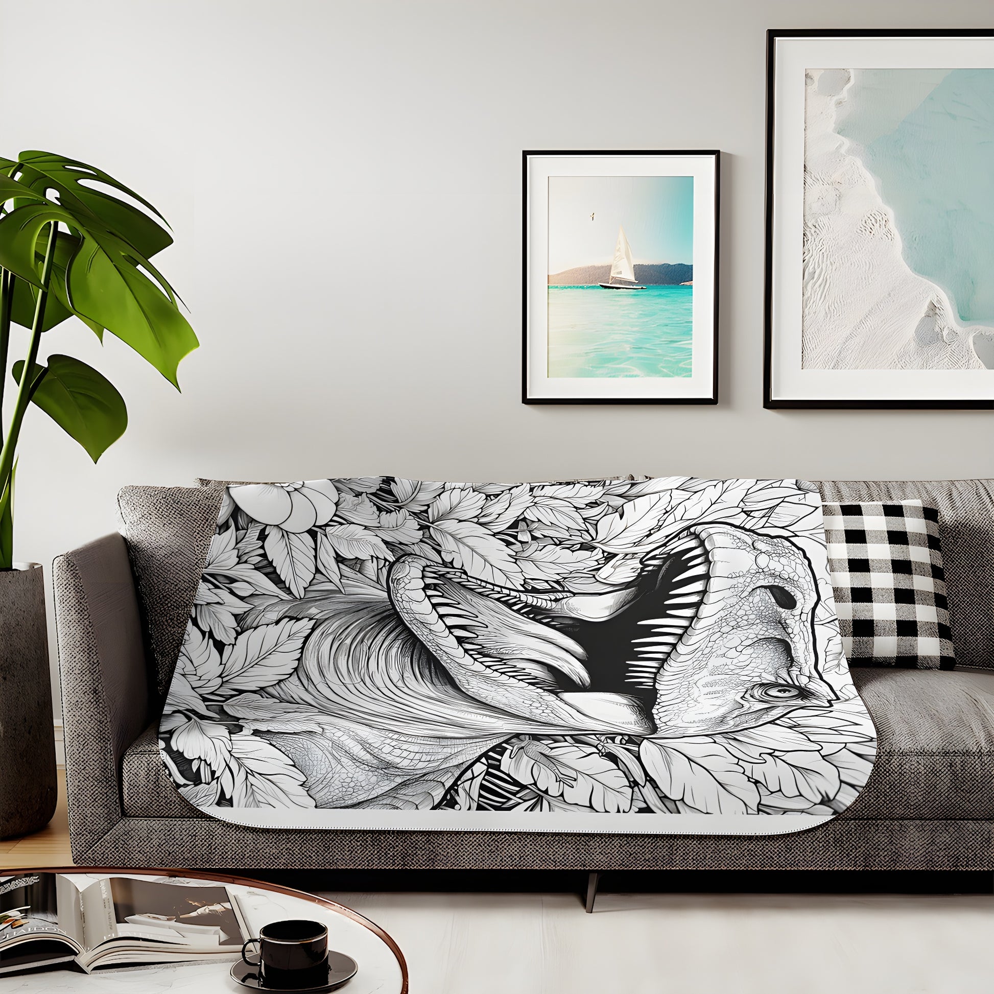 50" × 60" / Beige — lifestyle view